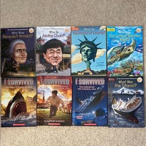 EIGHT Who is? What is? & I survived books